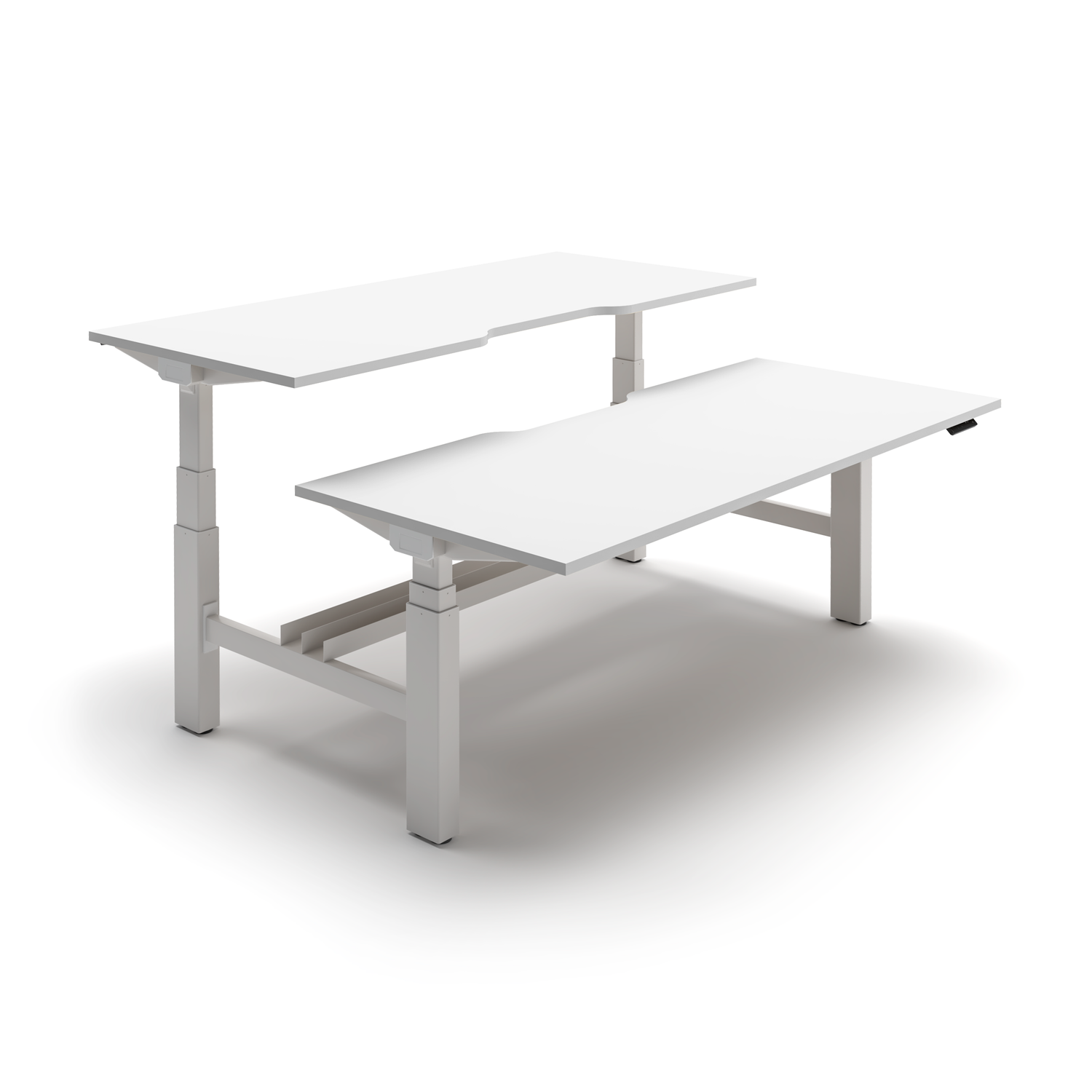 Lift height adjustable desk with modesty panel