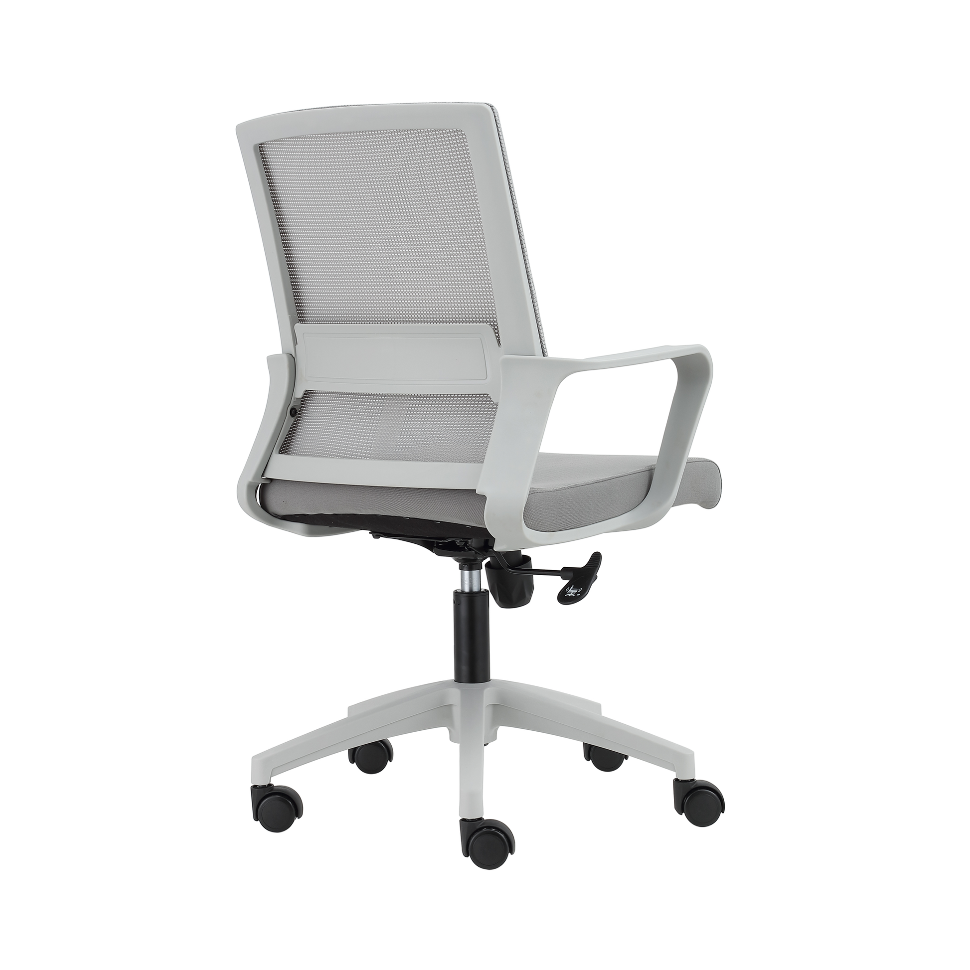 gray ergonomic office chair, left back 